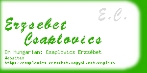 erzsebet csaplovics business card